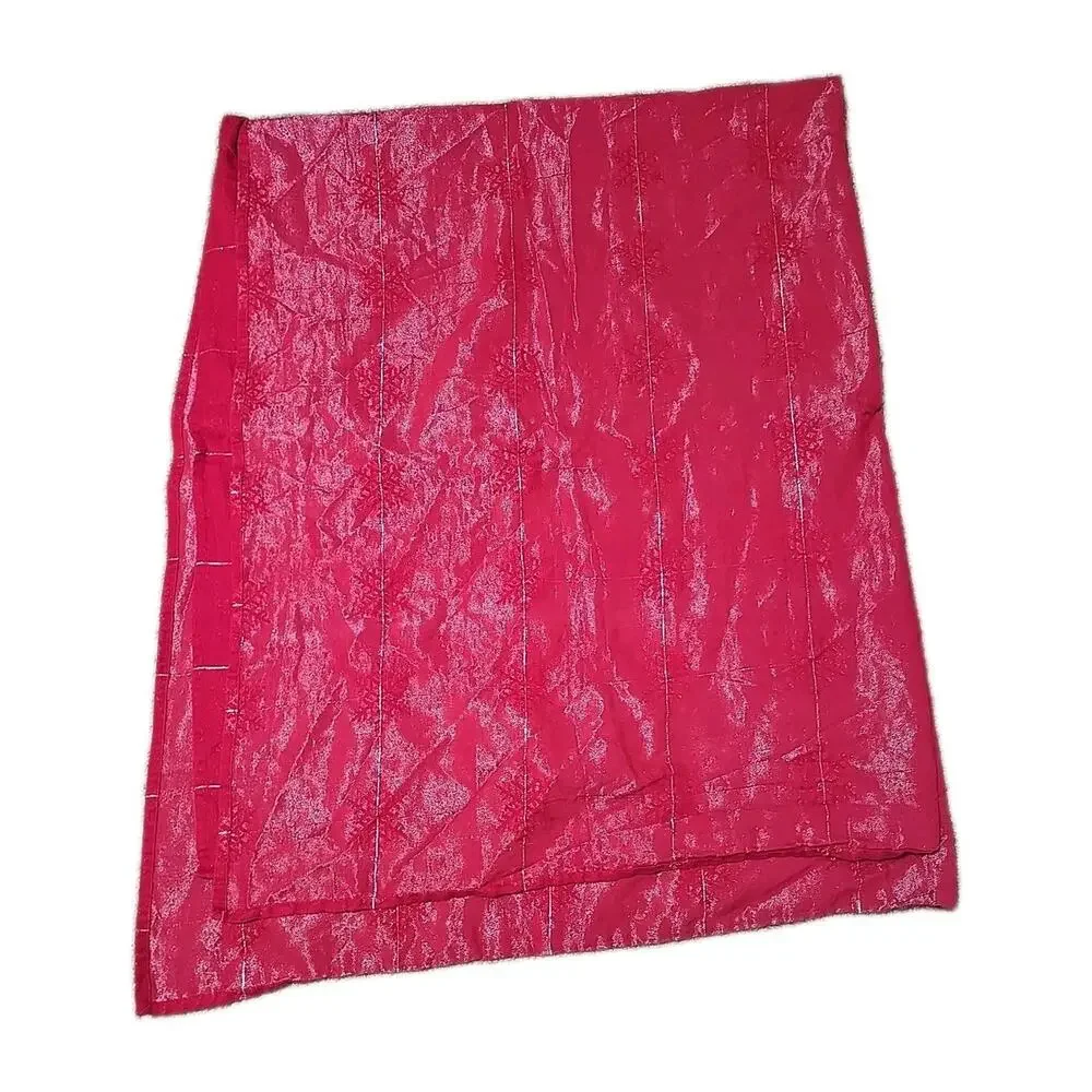Vtg Red Snowflake‎ Metallic Kitchen Dining Decor Rectangle Tablecloth 76